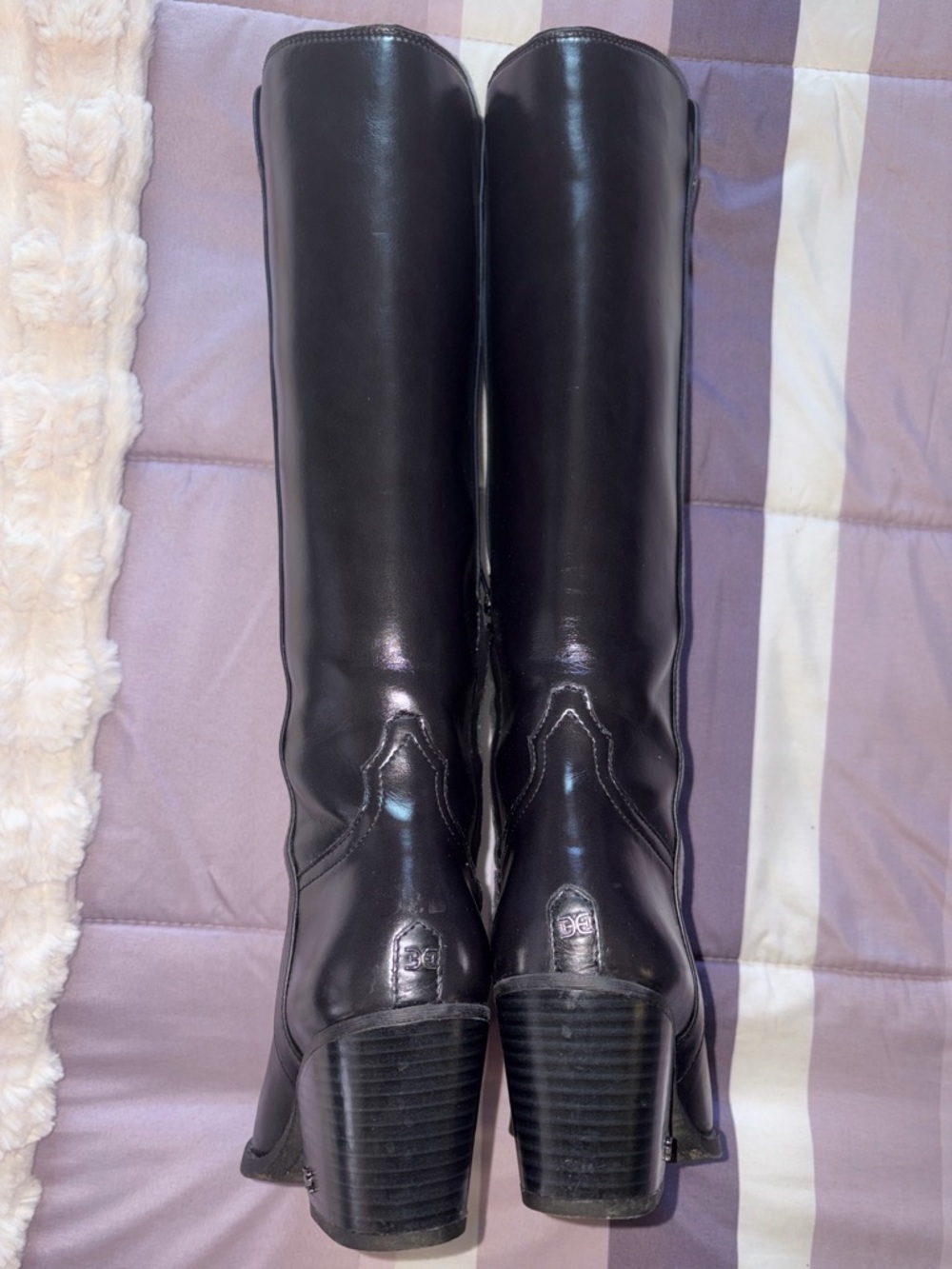 Women’s Black Leather Sam Edelman Wyatt Boots - Size 9 - Picture 8 of 11